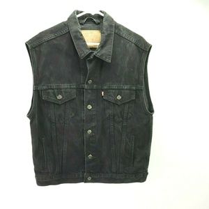 Vintage Levi’s Black Denim Trucker Jacket Vest